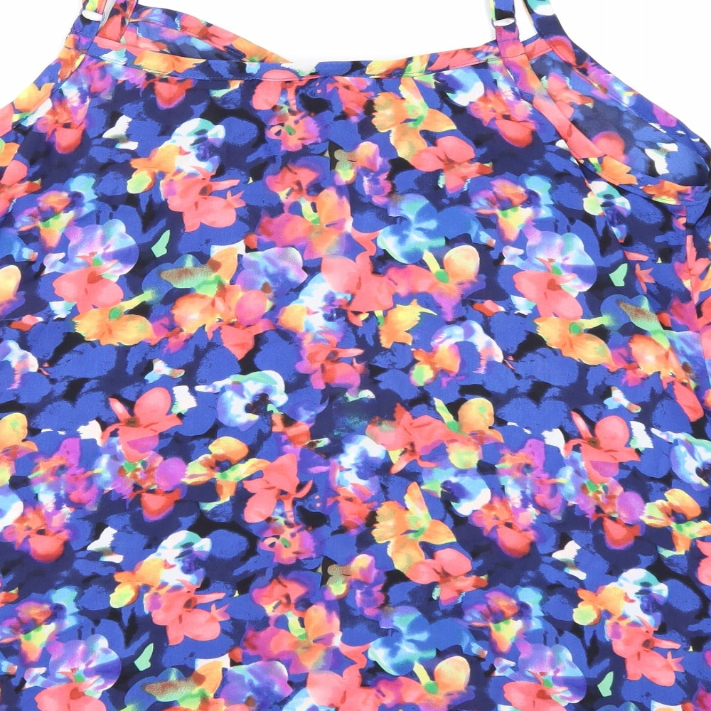 So Fabulous Womens Blue Floral  Camisole Tank Size 24