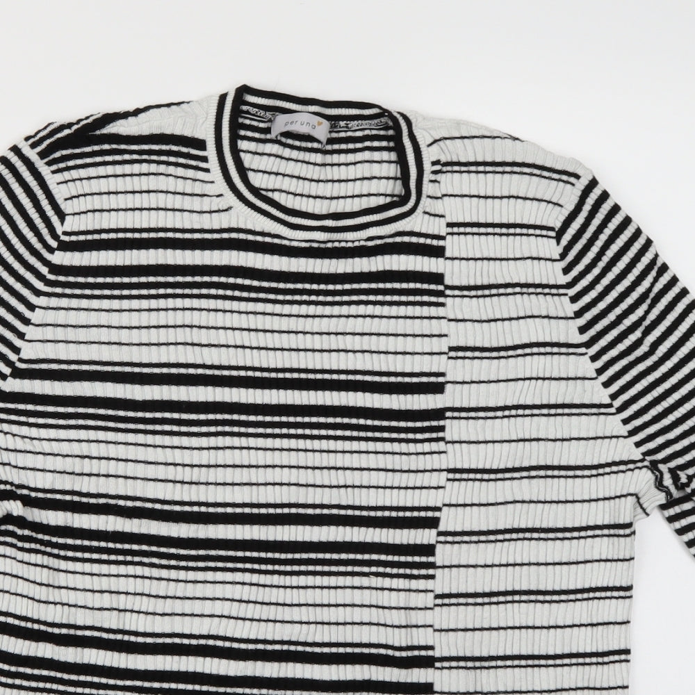 Per Una Womens Multicoloured Striped Knit Pullover Jumper Size 20
