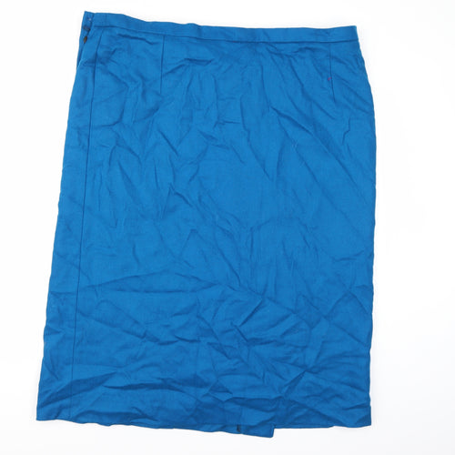 Preworn Womens Blue Herringbone  A-Line Skirt