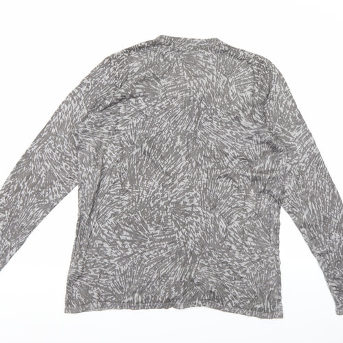 Bonmarché Womens Grey Geometric Knit Cardigan Jumper Size M