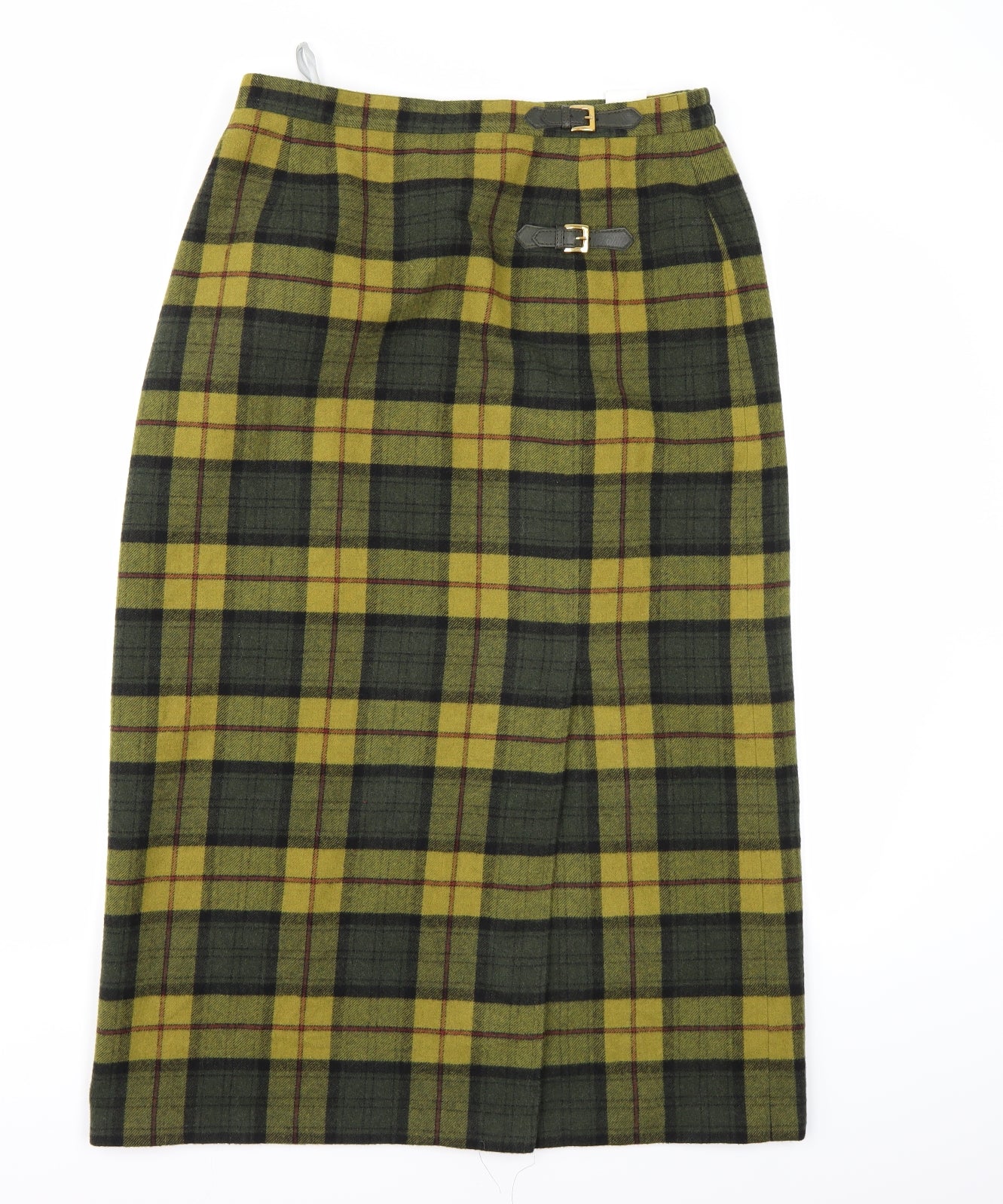 Preworn Womens Yellow Check Fleece Maxi Skirt Size 16