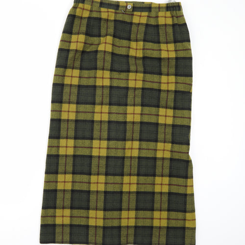 Preworn Womens Yellow Check Fleece Maxi Skirt Size 16