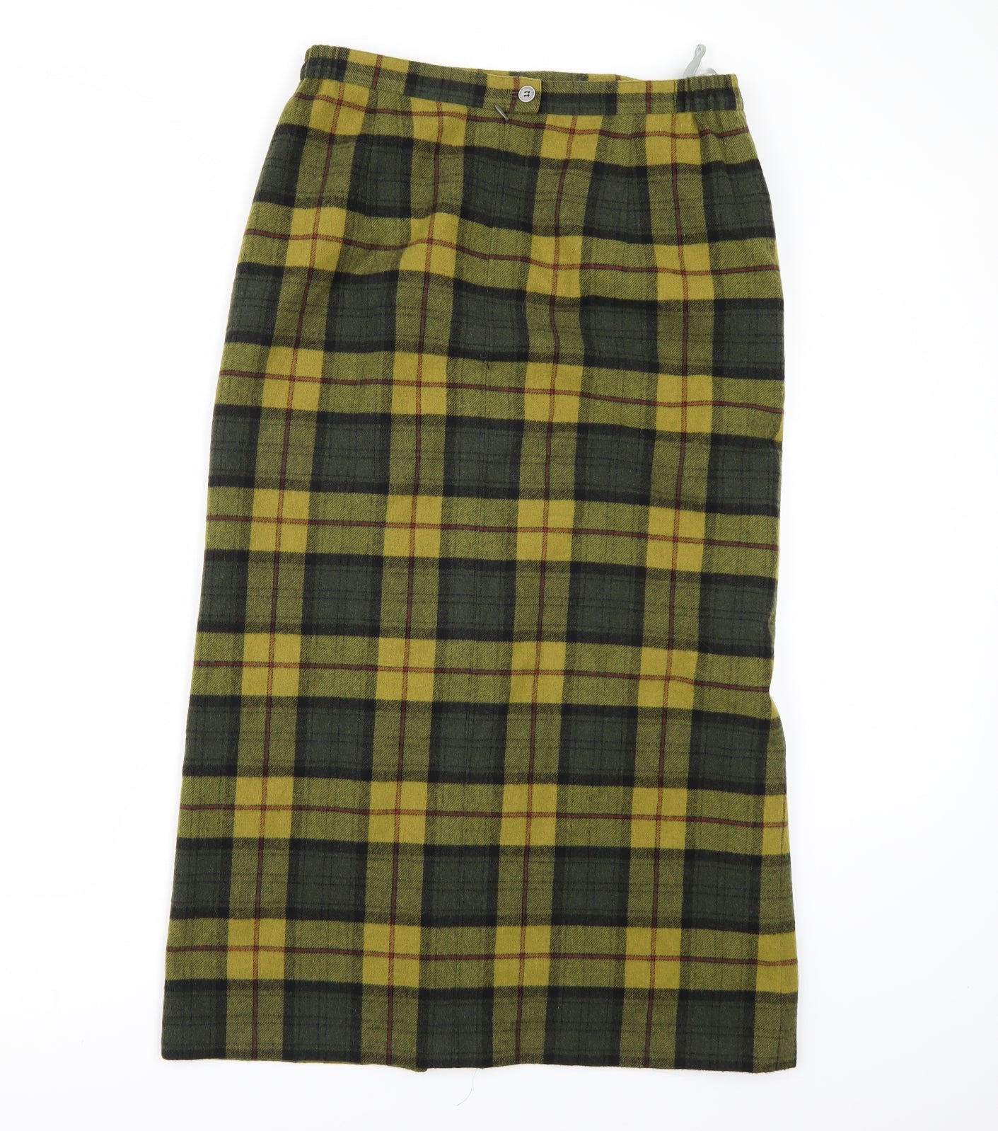 Preworn Womens Yellow Check Fleece Maxi Skirt Size 16