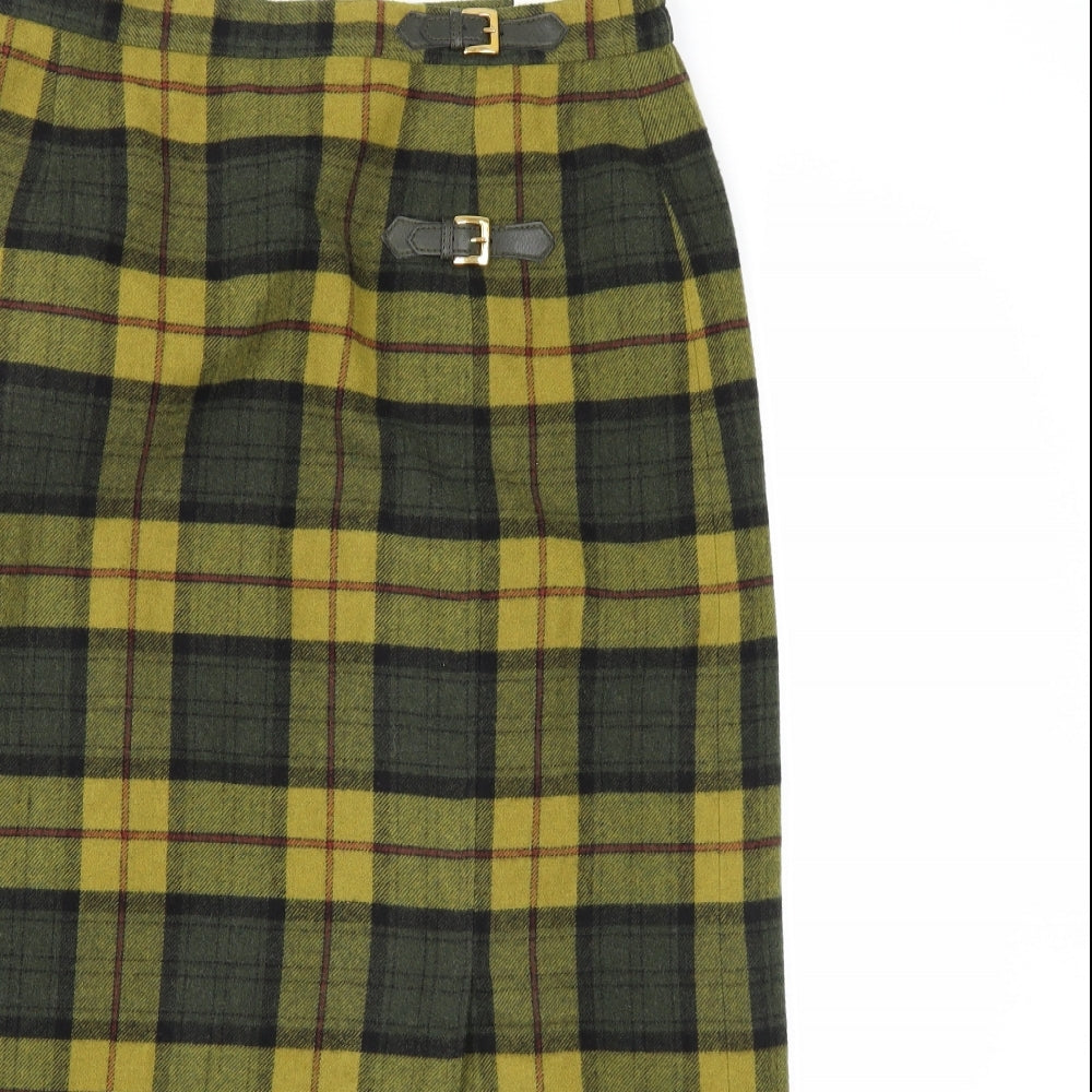 Preworn Womens Yellow Check Fleece Maxi Skirt Size 16