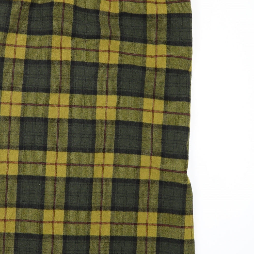Preworn Womens Yellow Check Fleece Maxi Skirt Size 16