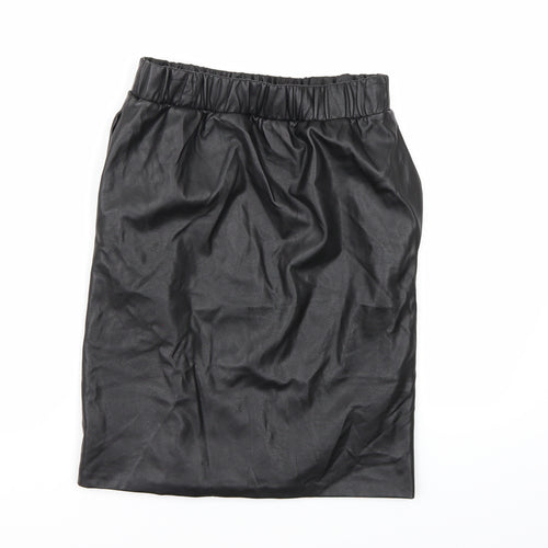 Topshop Womens Black   A-Line Skirt Size 8