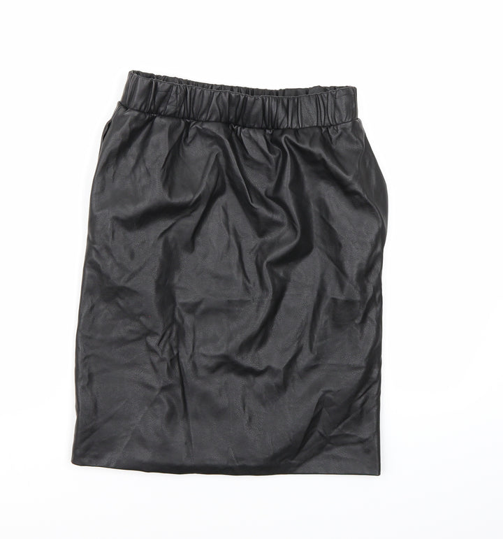 Topshop Womens Black   A-Line Skirt Size 8