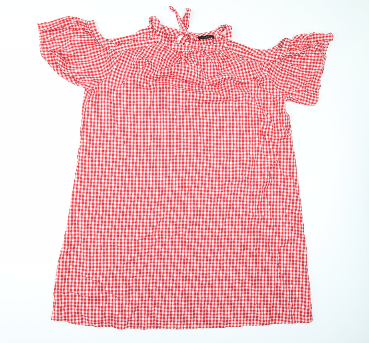 New Look Womens Red Check  Basic Blouse Size 24