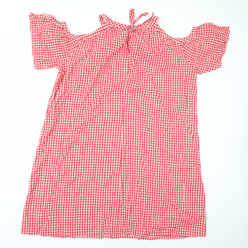 New Look Womens Red Check  Basic Blouse Size 24