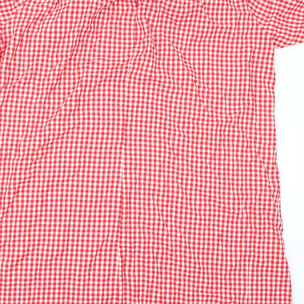 New Look Womens Red Check  Basic Blouse Size 24