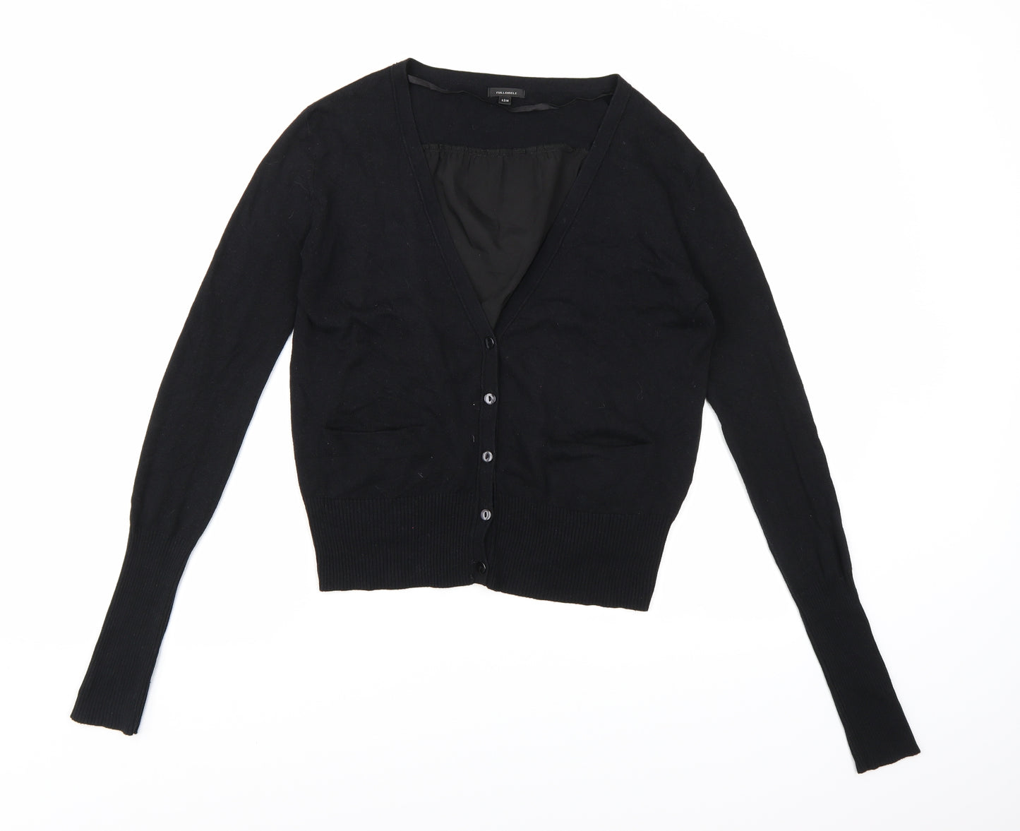 Full Circle Womens Black  Knit Cardigan Jumper Size 12