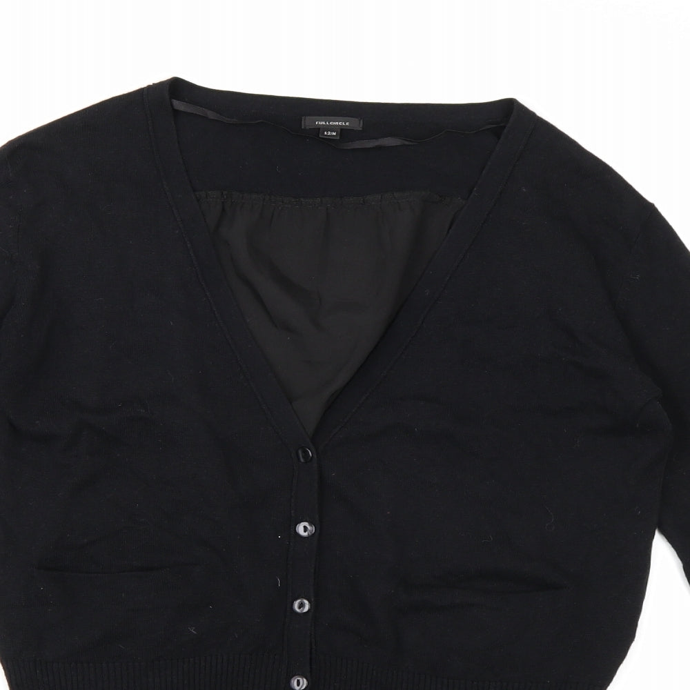 Full Circle Womens Black  Knit Cardigan Jumper Size 12