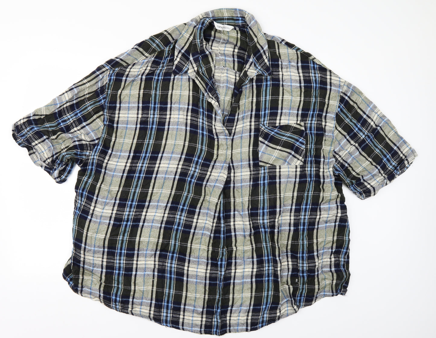 CAPSULE Womens Grey Check  Basic Blouse Size 30