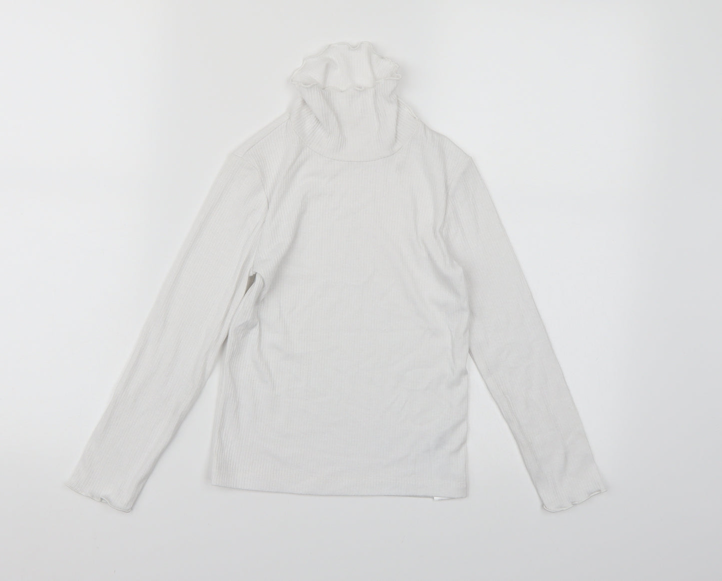 F&F Girls White  Knit Pullover Jumper Size 6-7 Years