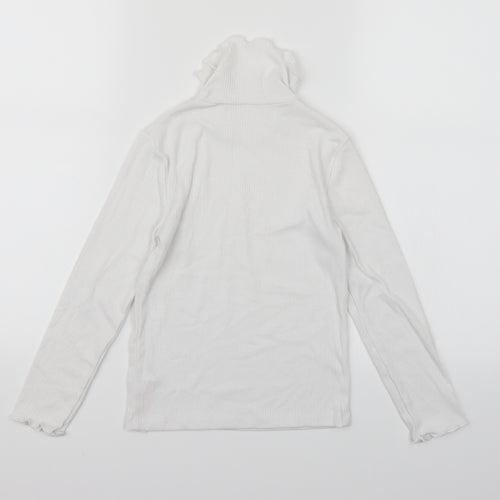F&F Girls White  Knit Pullover Jumper Size 6-7 Years