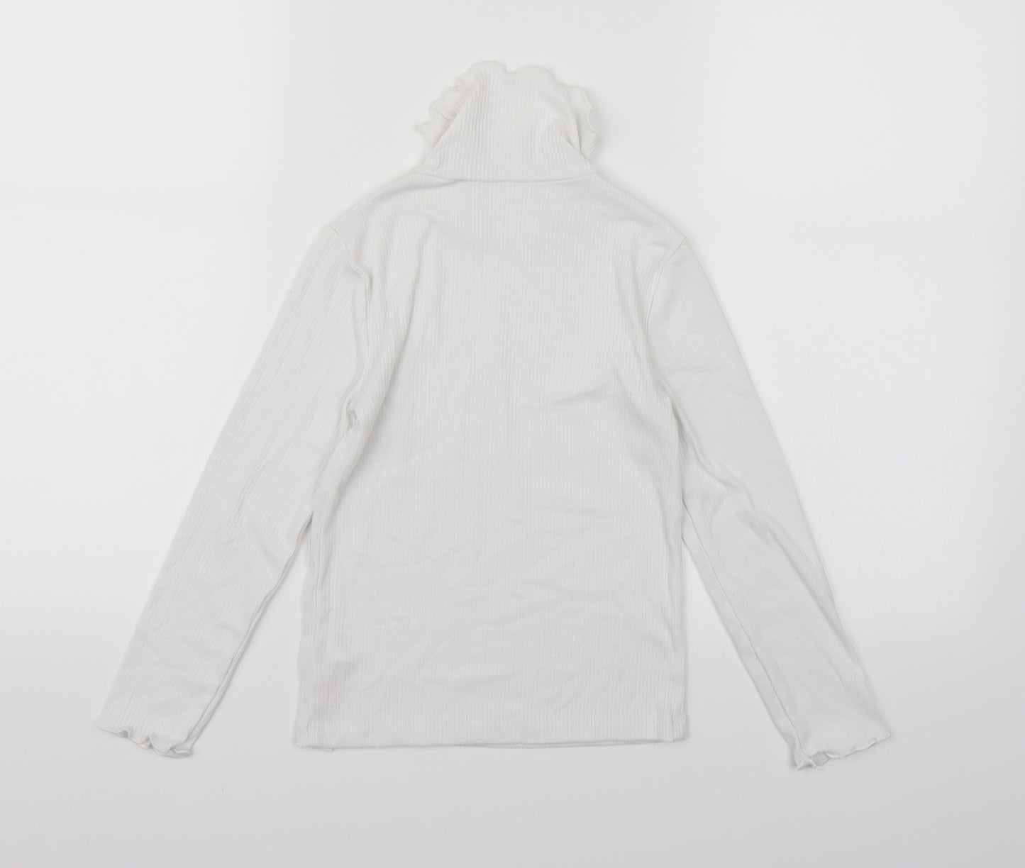 F&F Girls White  Knit Pullover Jumper Size 6-7 Years