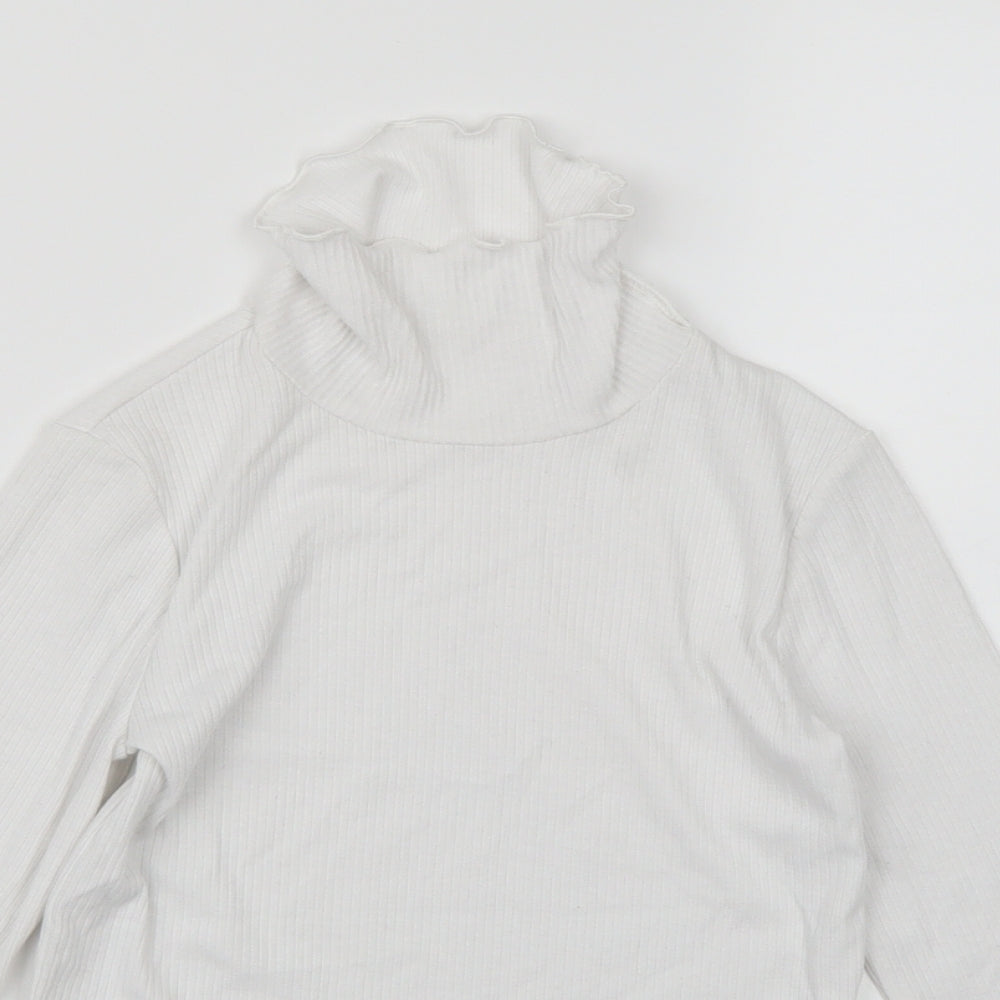 F&F Girls White  Knit Pullover Jumper Size 6-7 Years
