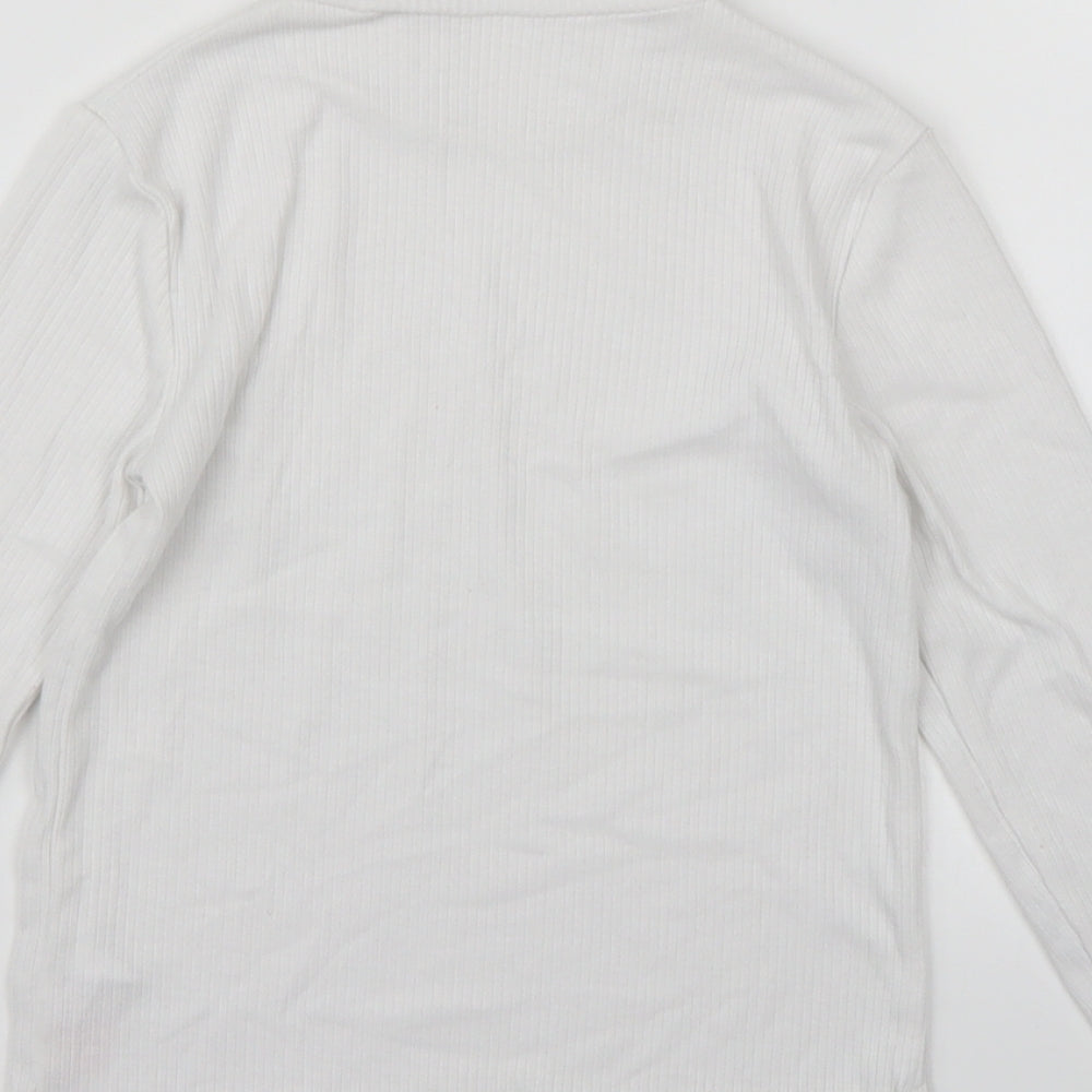 F&F Girls White  Knit Pullover Jumper Size 6-7 Years