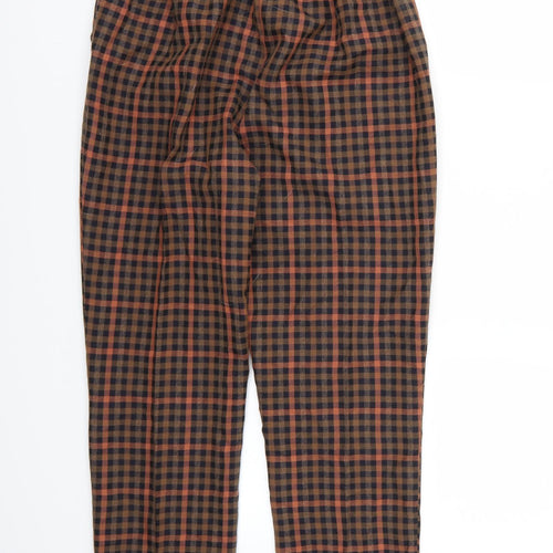 Primark Womens Brown Check  Trousers  Size 8 L24 in