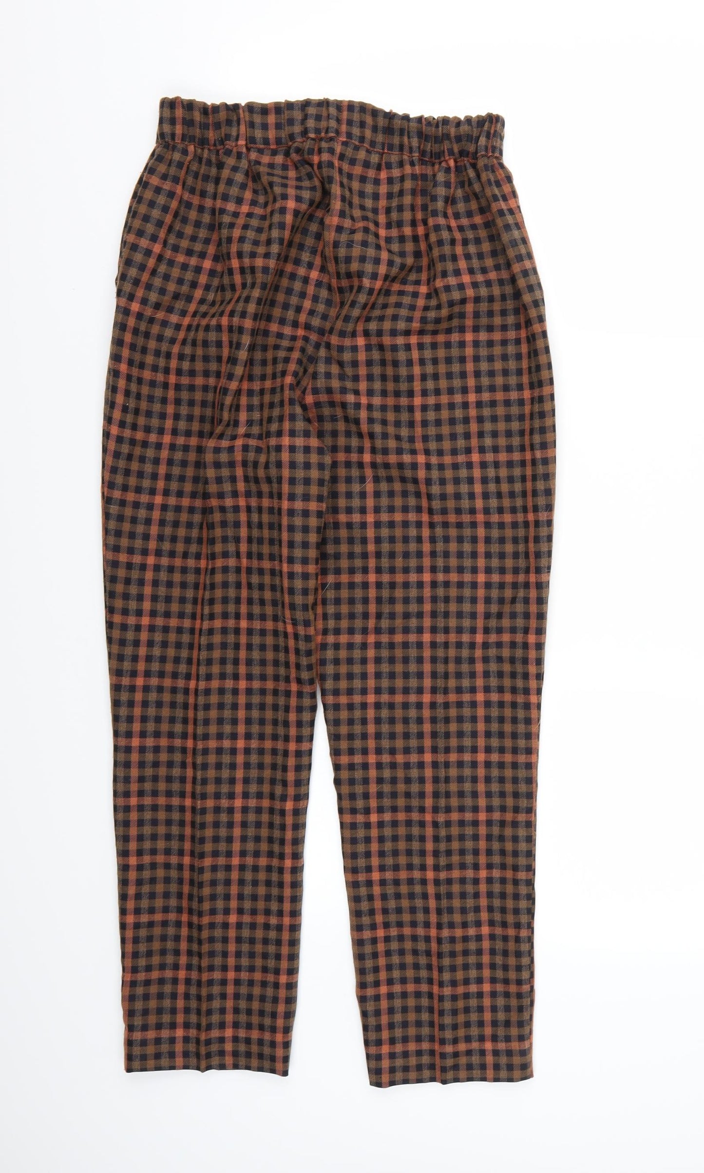 Primark Womens Brown Check  Trousers  Size 8 L24 in