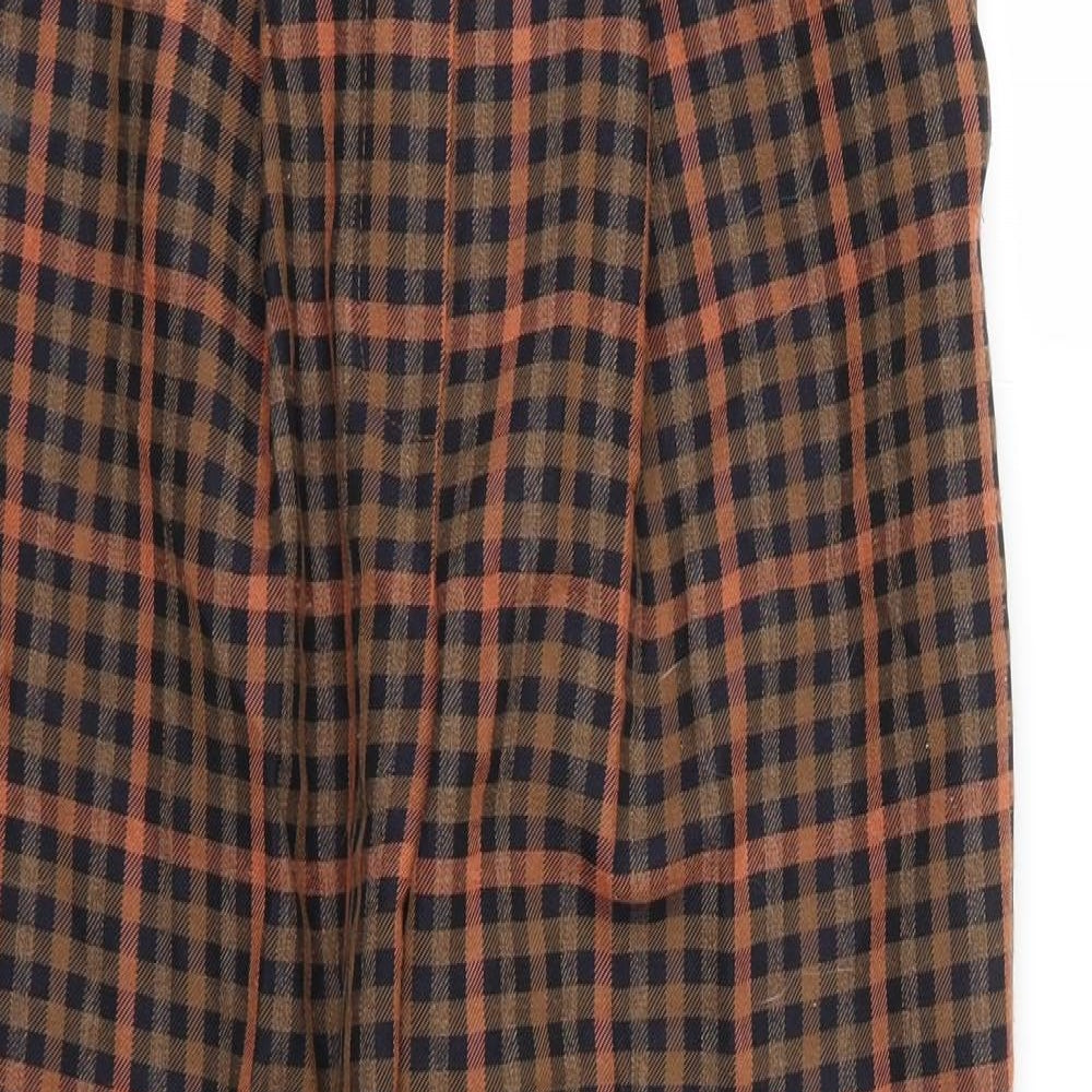 Primark Womens Brown Check  Trousers  Size 8 L24 in