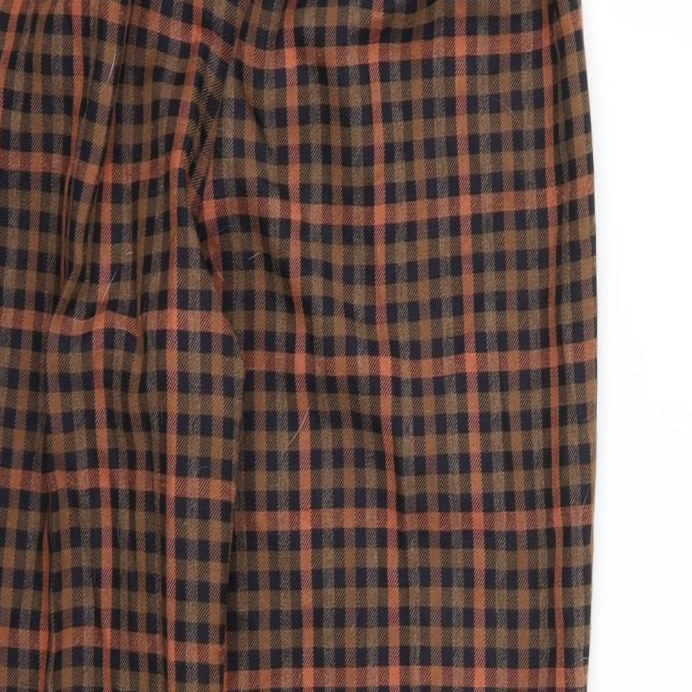 Primark Womens Brown Check  Trousers  Size 8 L24 in