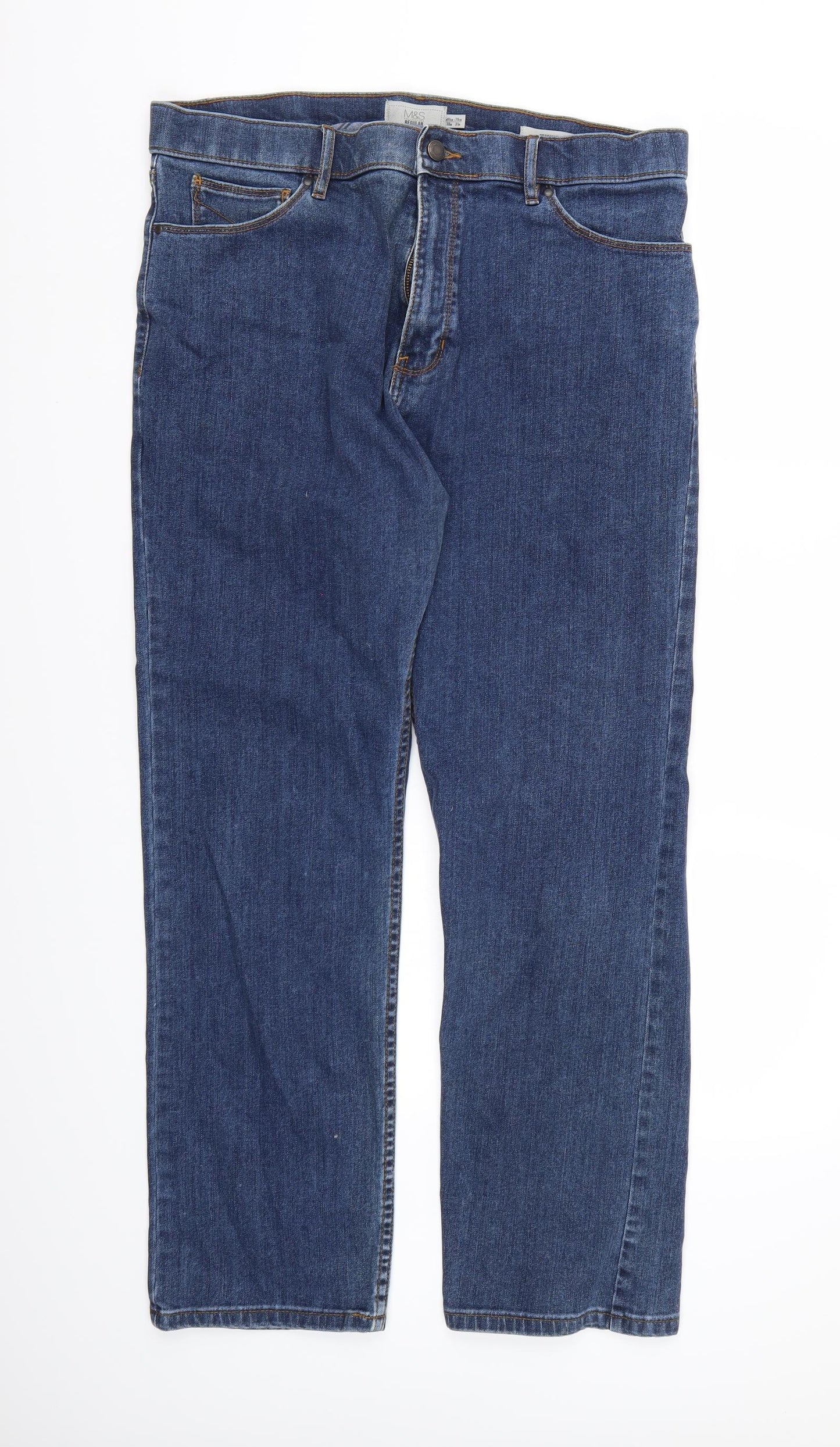 Marks and Spencer Mens Blue  Denim Straight Jeans  L31 in