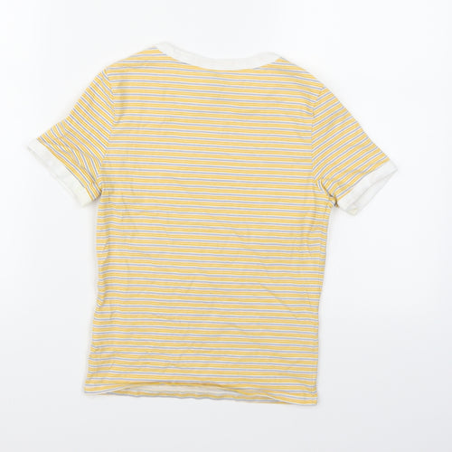 Divided Womens Yellow Striped  Basic T-Shirt Size XS