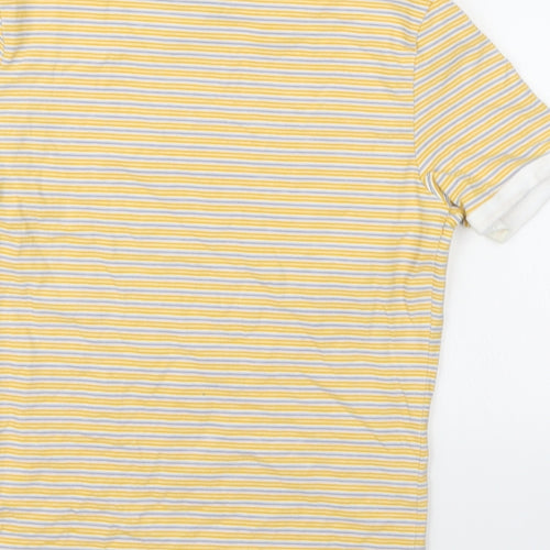 Divided Womens Yellow Striped  Basic T-Shirt Size XS