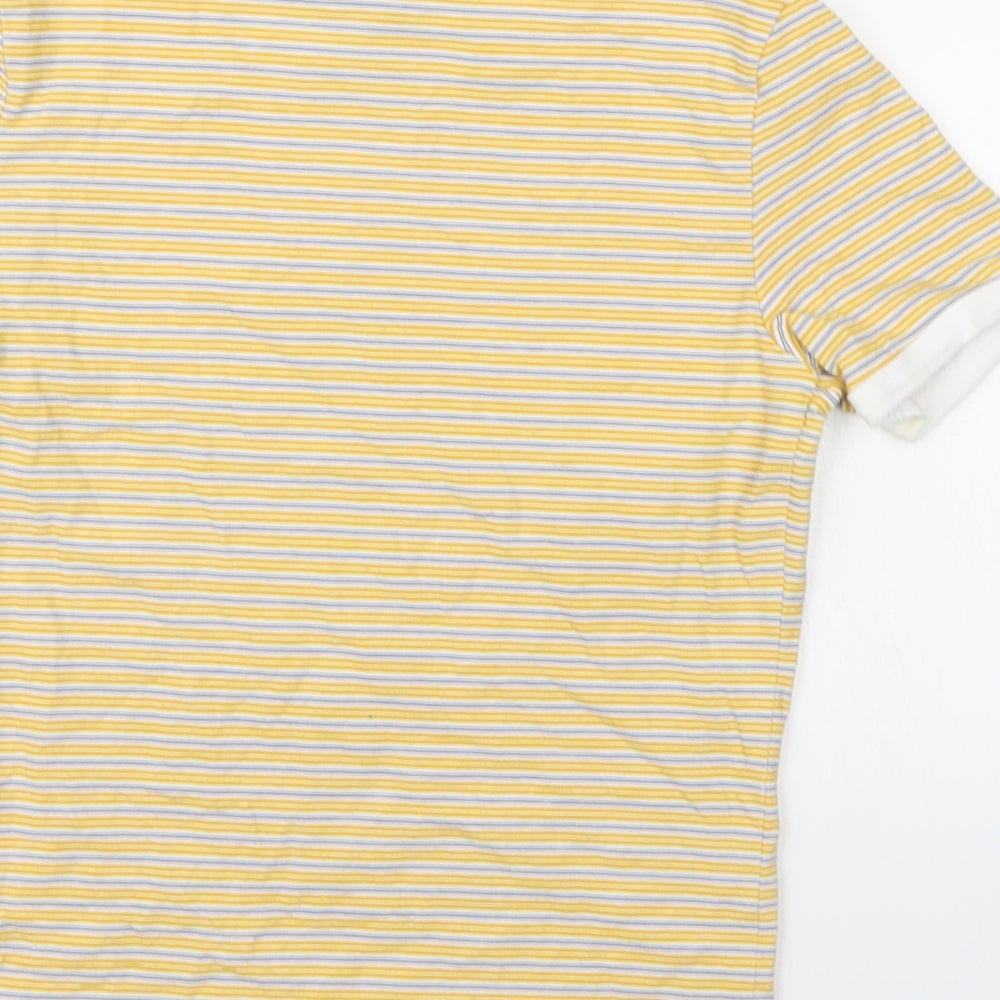Divided Womens Yellow Striped  Basic T-Shirt Size XS