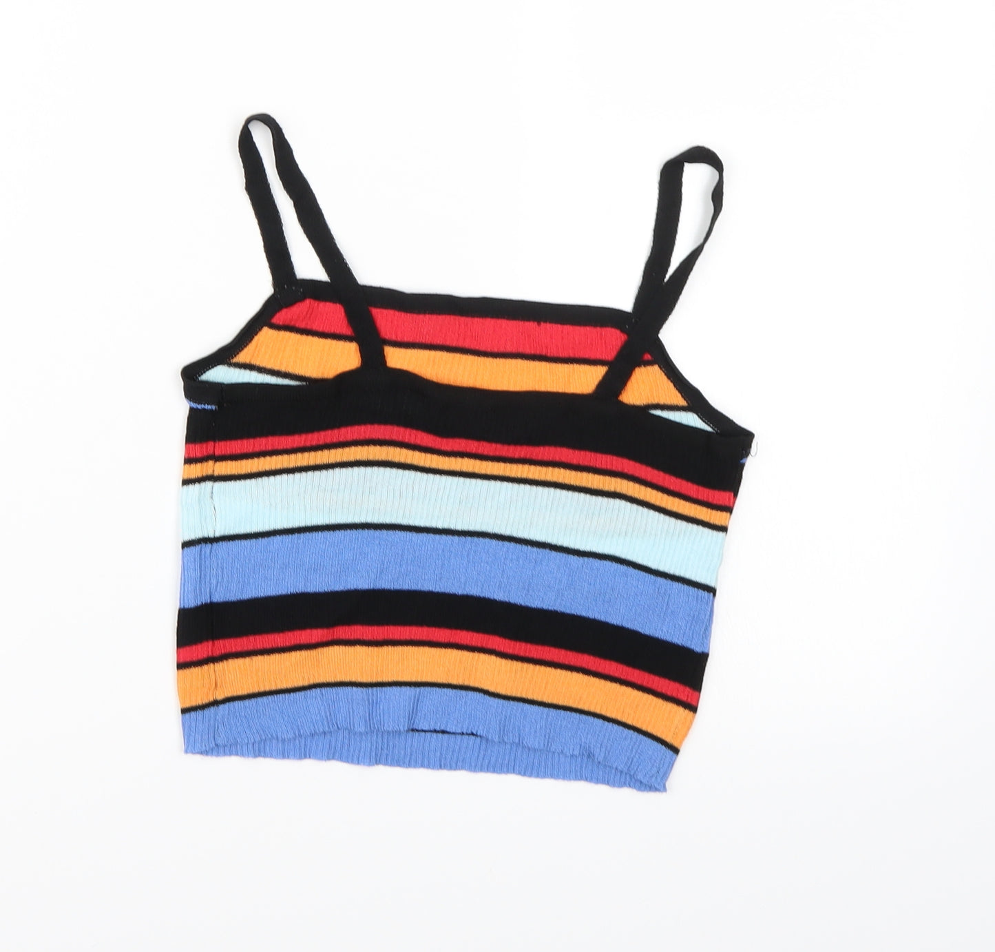 SheIn Womens Multicoloured Striped Knit Cropped Tank Size M