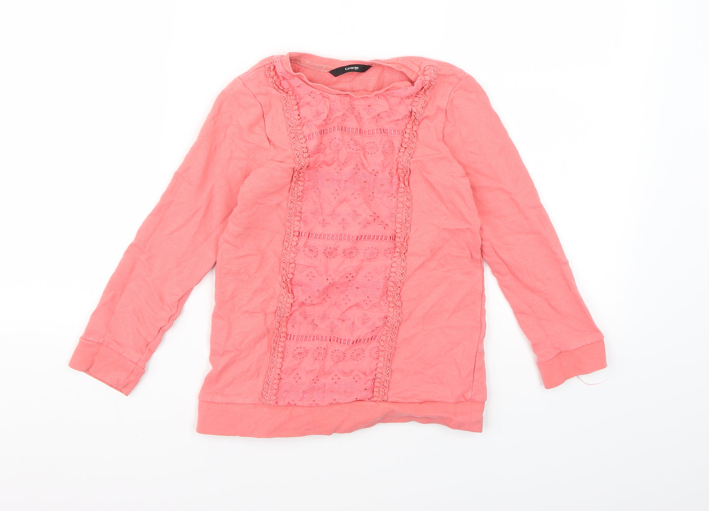 George Girls Pink  Jersey Pullover Sweatshirt Size 6-7 Years