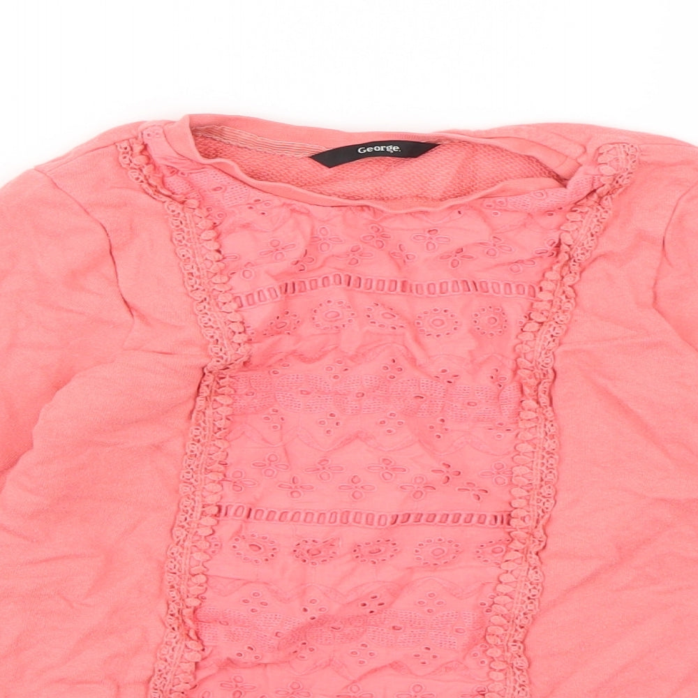 George Girls Pink  Jersey Pullover Sweatshirt Size 6-7 Years