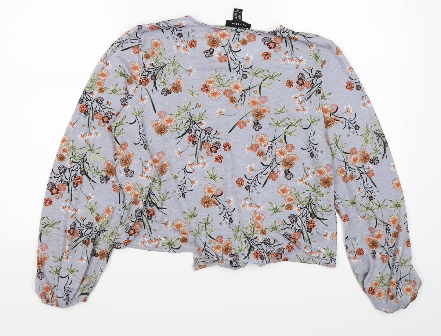 New Look Womens Brown Floral  Cropped Blouse Size 12