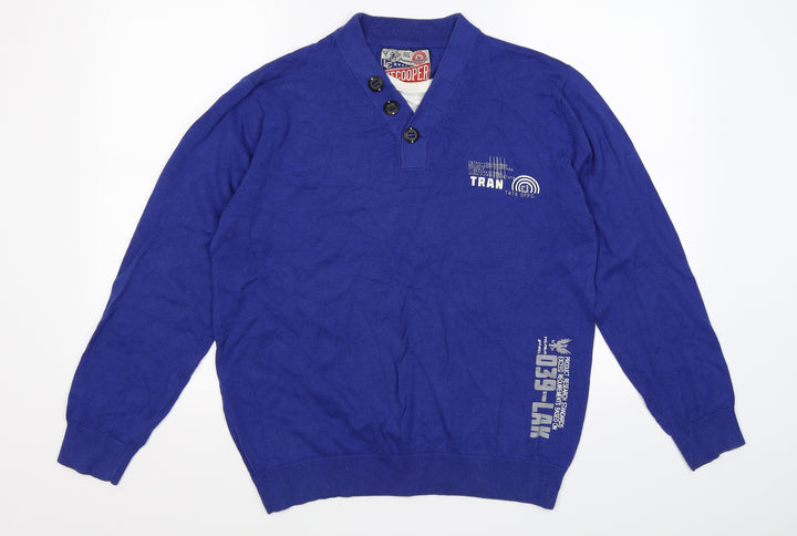 Lee Cooper Womens Blue Knit Pullover Jumper Size L