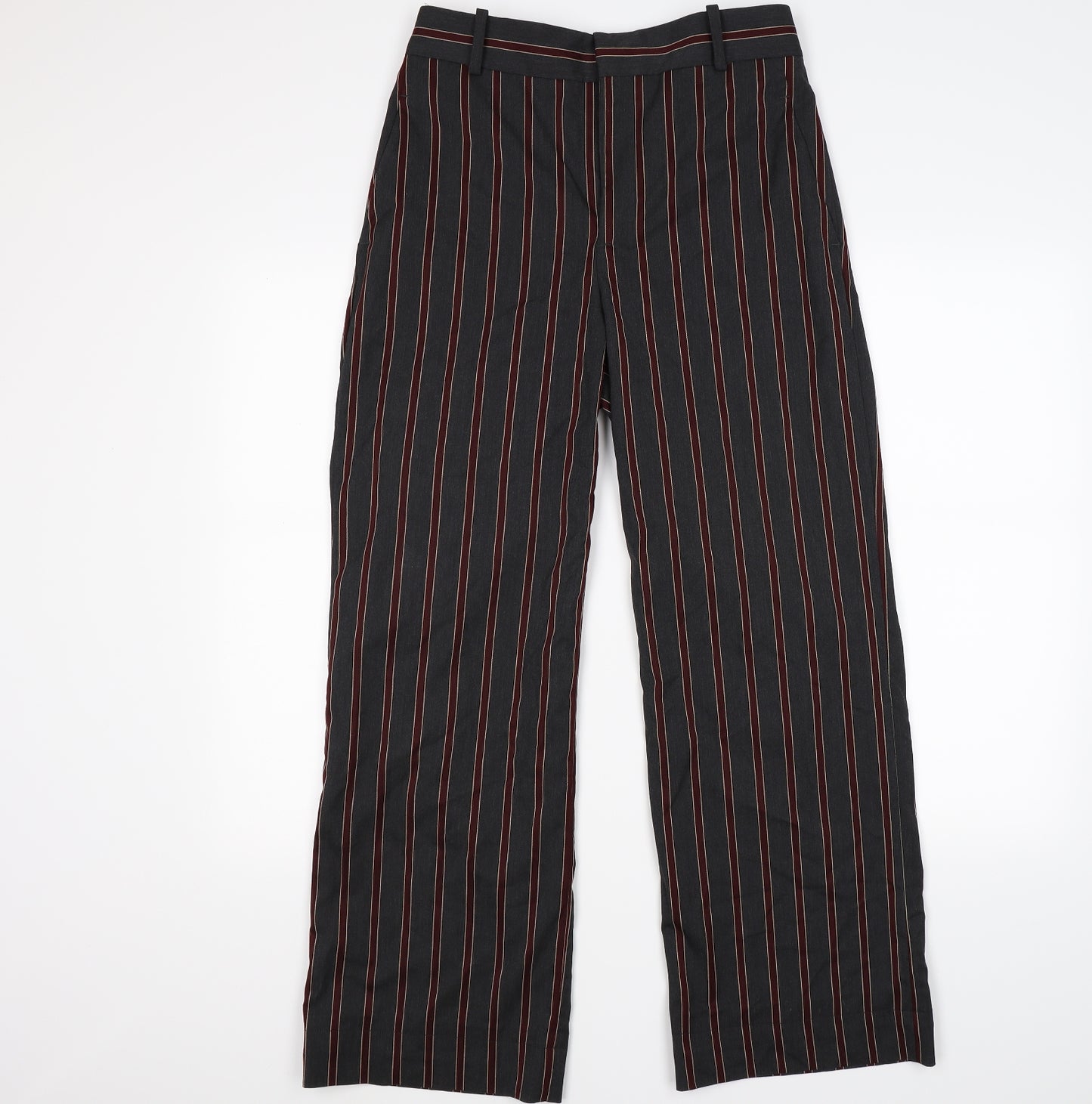 Preworn Womens Grey Striped  Trousers  Size 10 L27 in