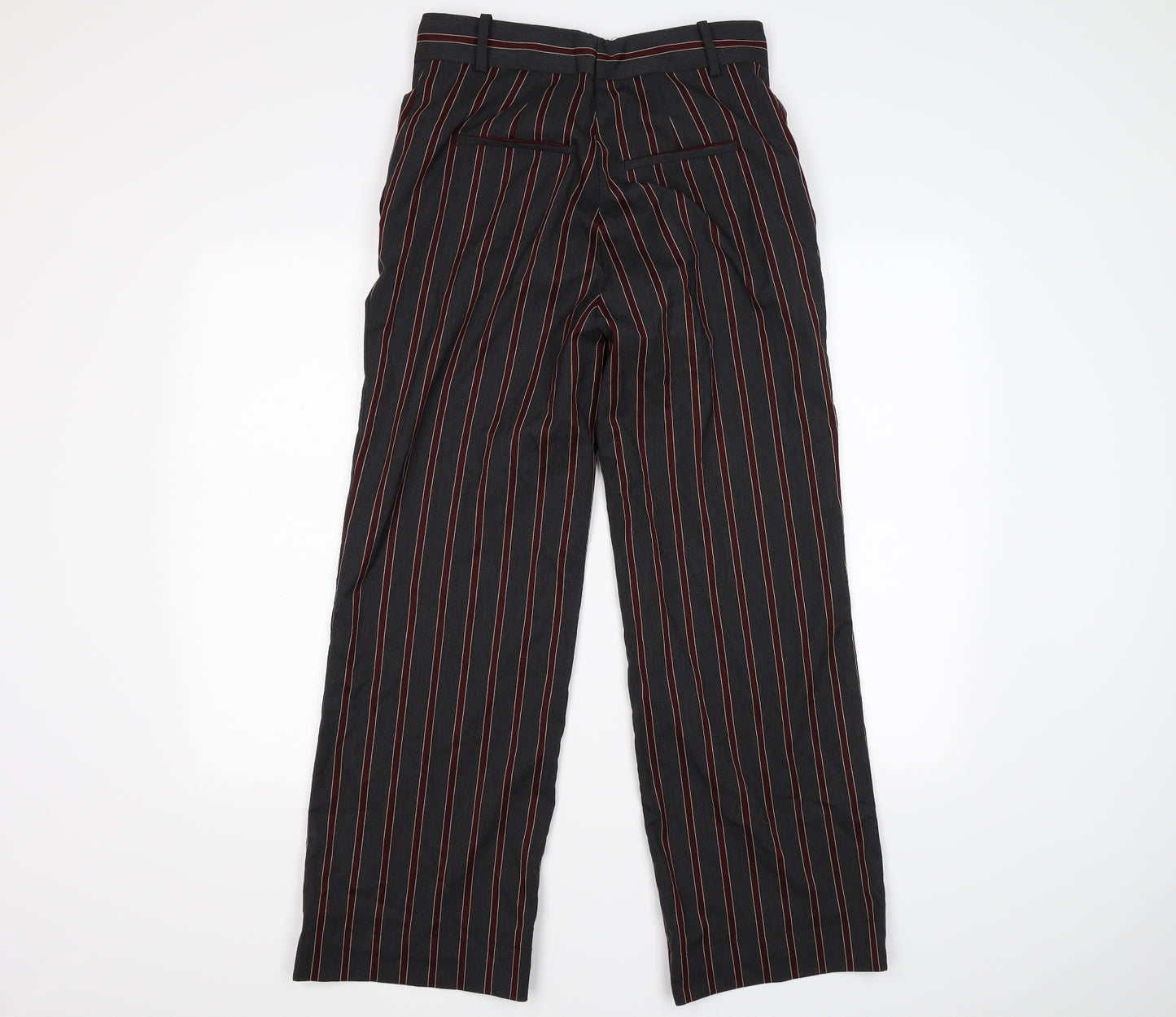 Preworn Womens Grey Striped  Trousers  Size 10 L27 in
