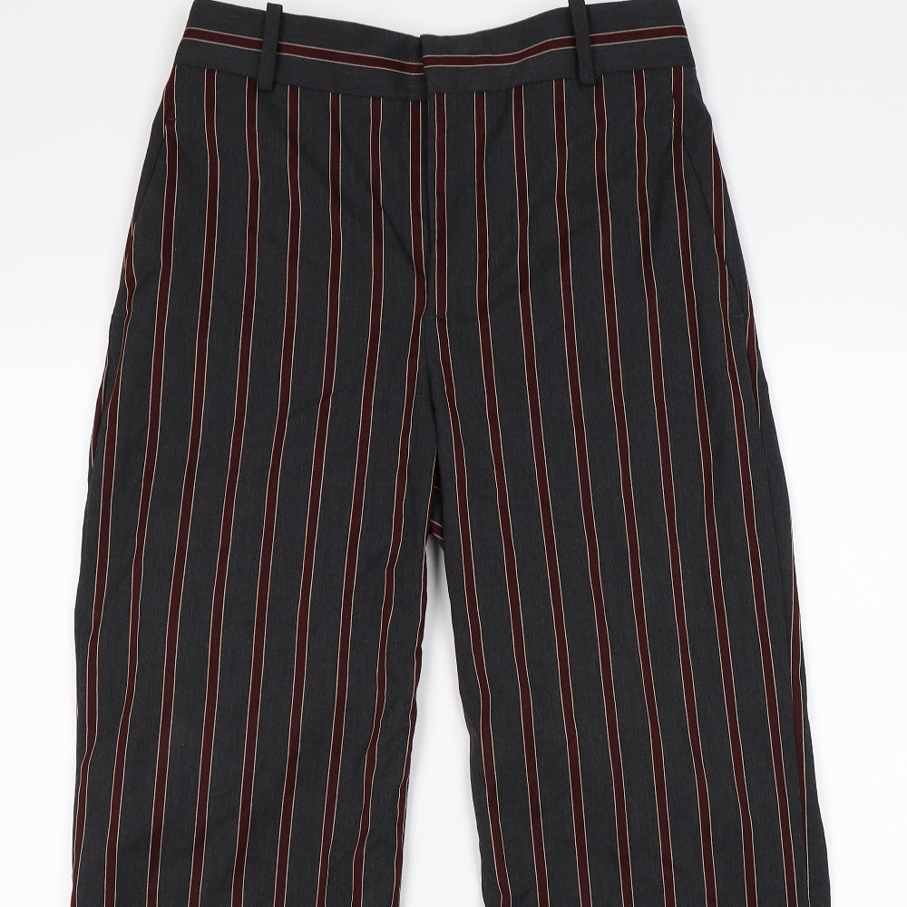 Preworn Womens Grey Striped  Trousers  Size 10 L27 in