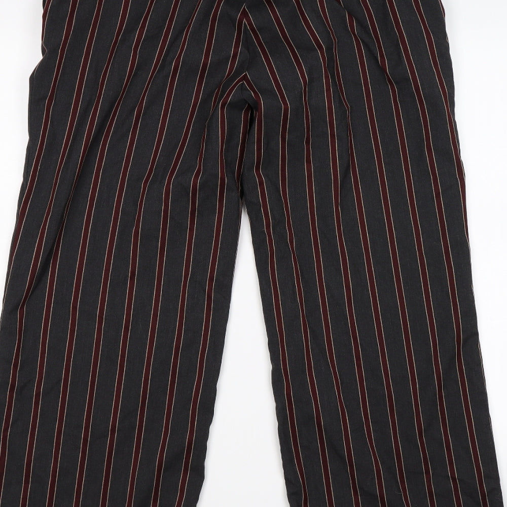 Preworn Womens Grey Striped  Trousers  Size 10 L27 in