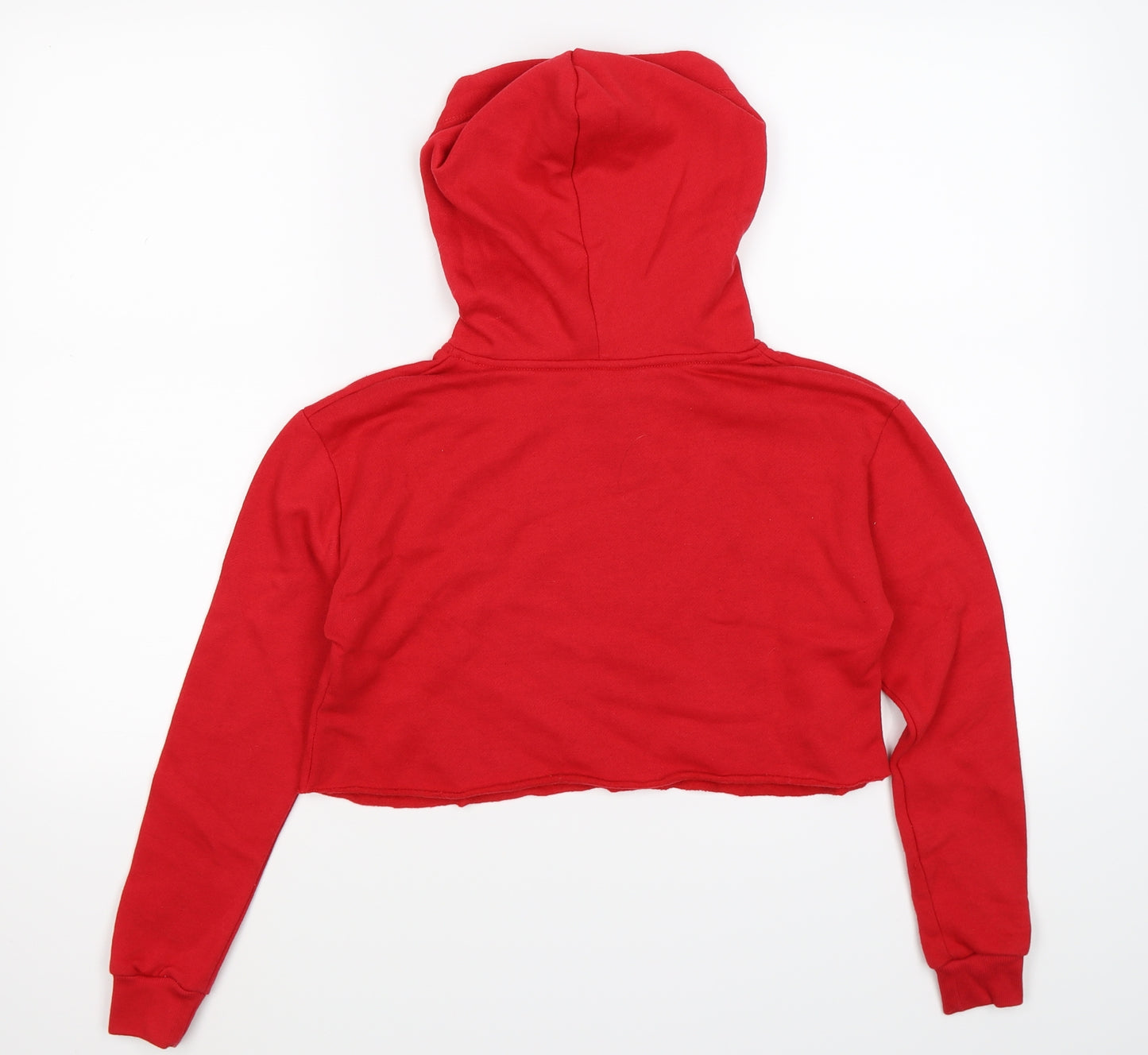 New Look Girls Red  Jersey Pullover Hoodie Size 10-11 Years  - new york. cropped