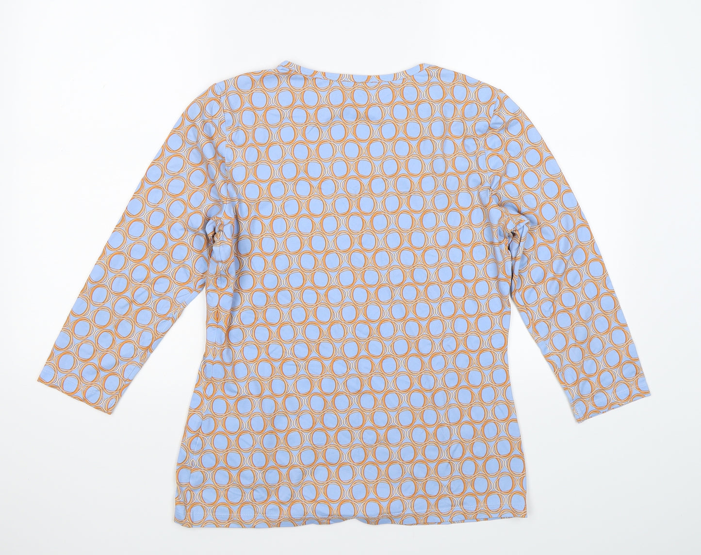 J. McLaughlin Womens Blue Polka Dot  Basic T-Shirt Size M