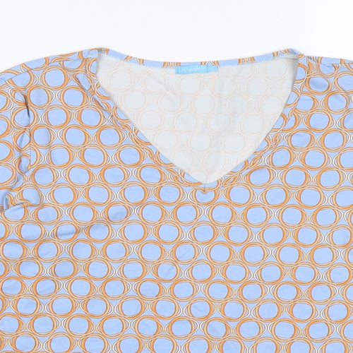 J. McLaughlin Womens Blue Polka Dot  Basic T-Shirt Size M