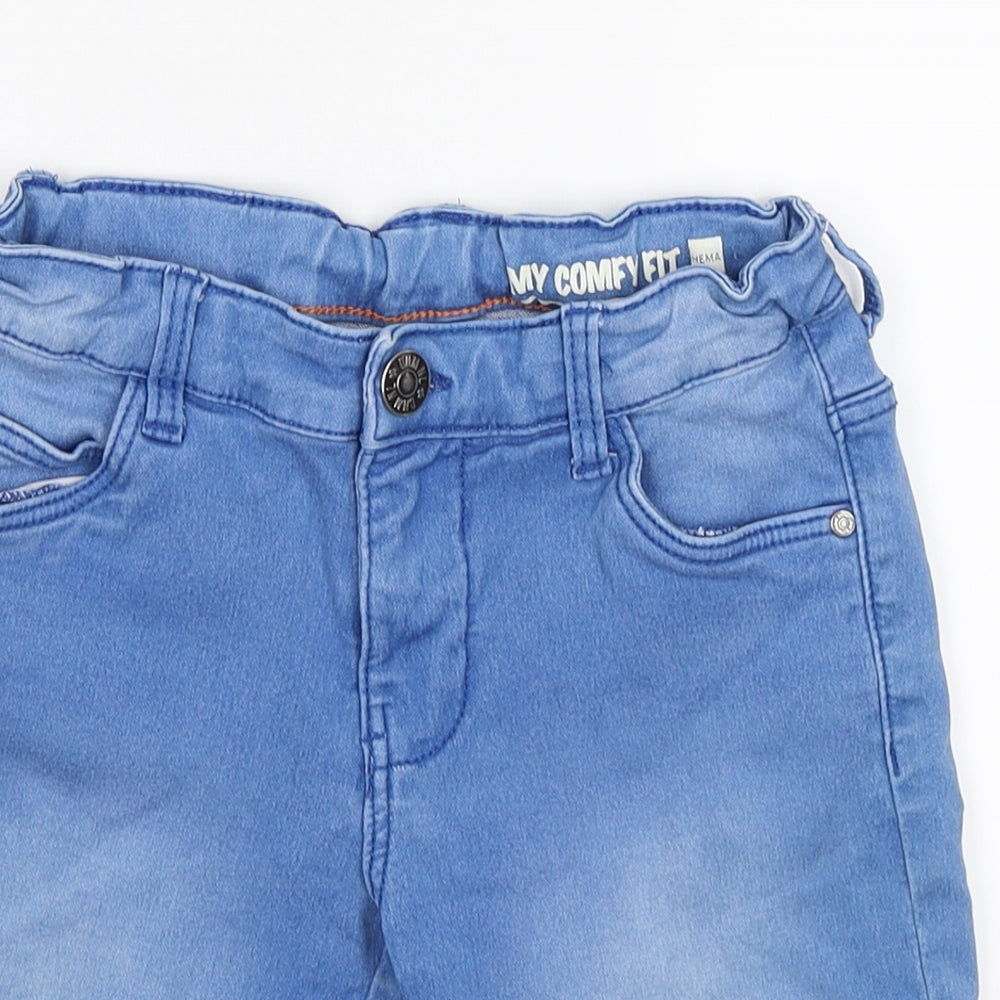 HEMA Boys Blue  Denim Cargo Shorts Size 9-10 Years