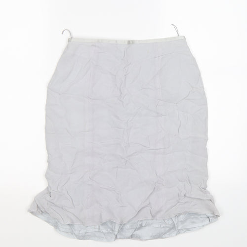 Preworn Womens Grey  Chiffon Flare Skirt Size 12
