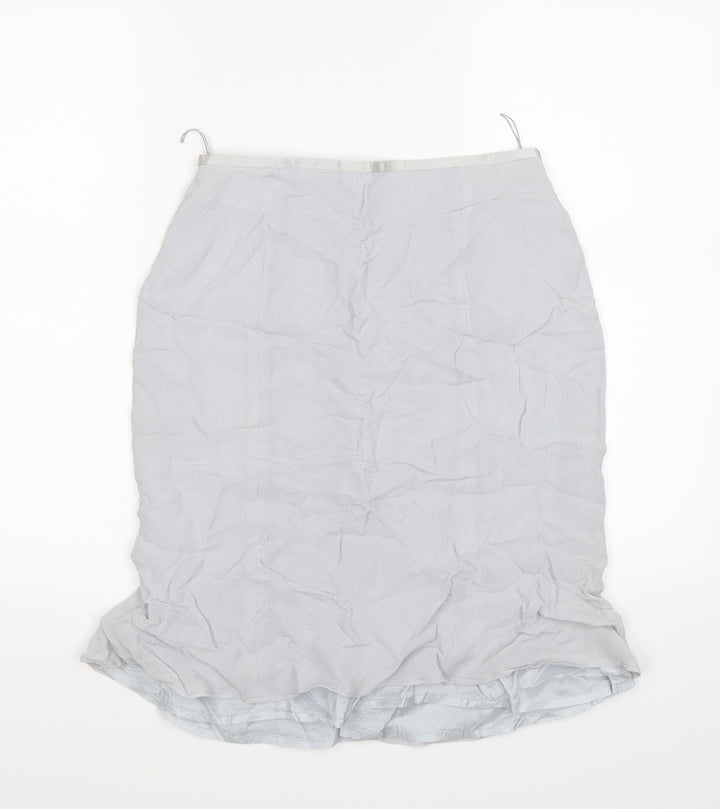 Preworn Womens Grey Chiffon Flare Skirt Size 12