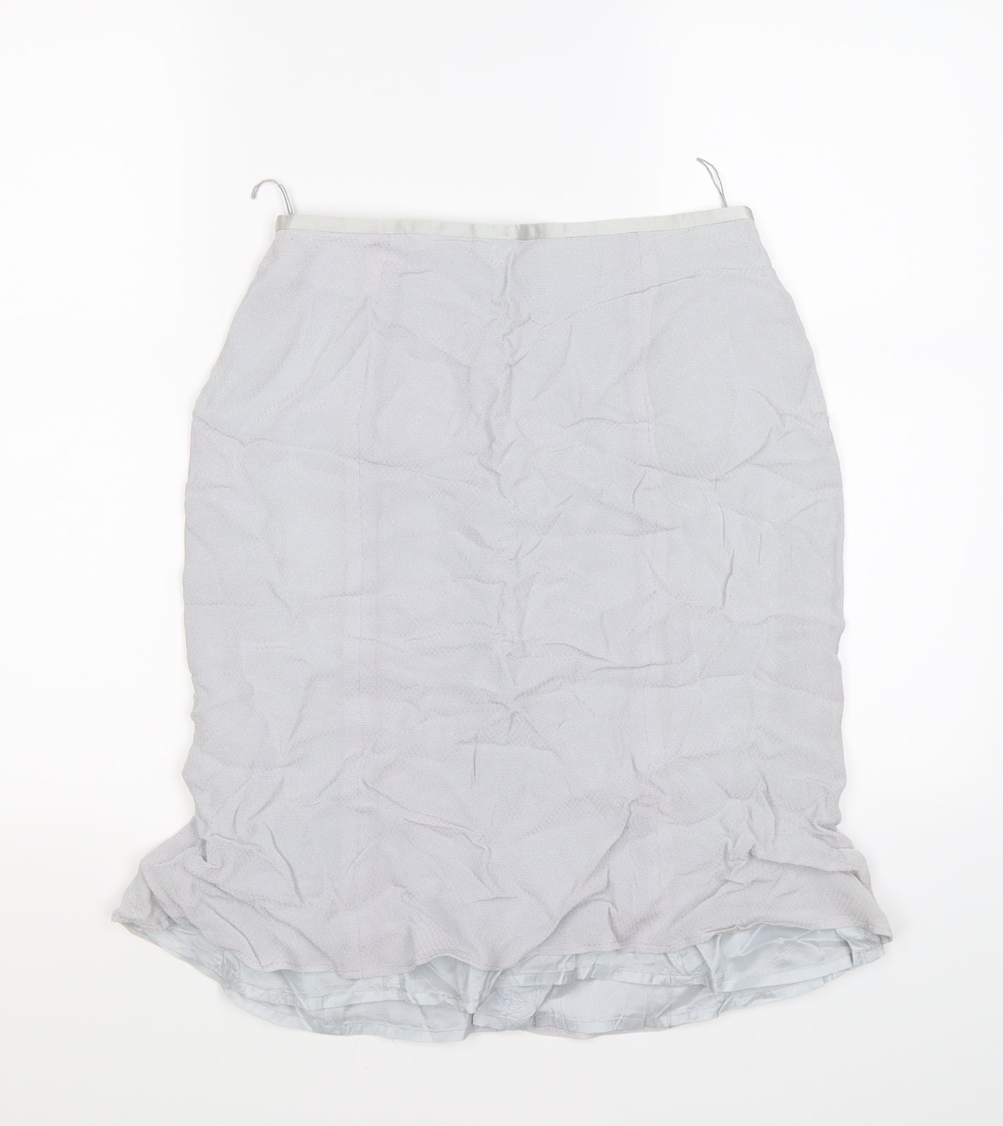 Preworn Womens Grey  Chiffon Flare Skirt Size 12
