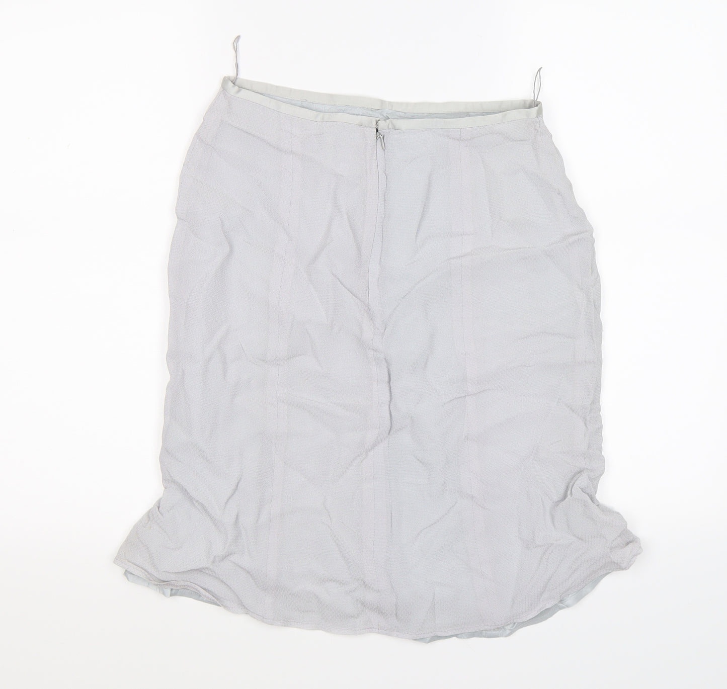 Preworn Womens Grey  Chiffon Flare Skirt Size 12
