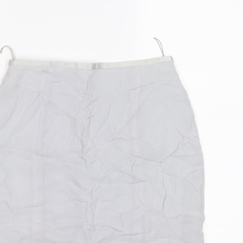Preworn Womens Grey  Chiffon Flare Skirt Size 12