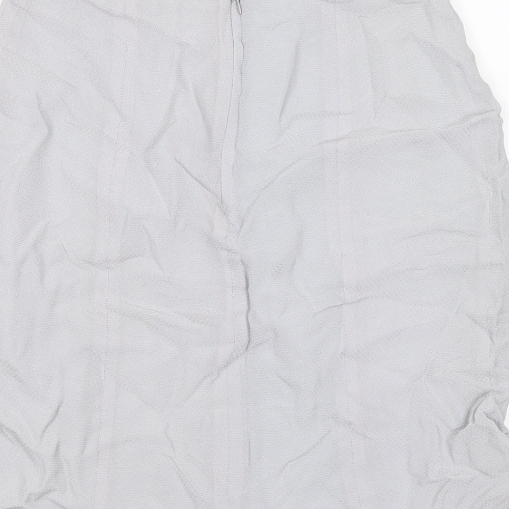 Preworn Womens Grey  Chiffon Flare Skirt Size 12