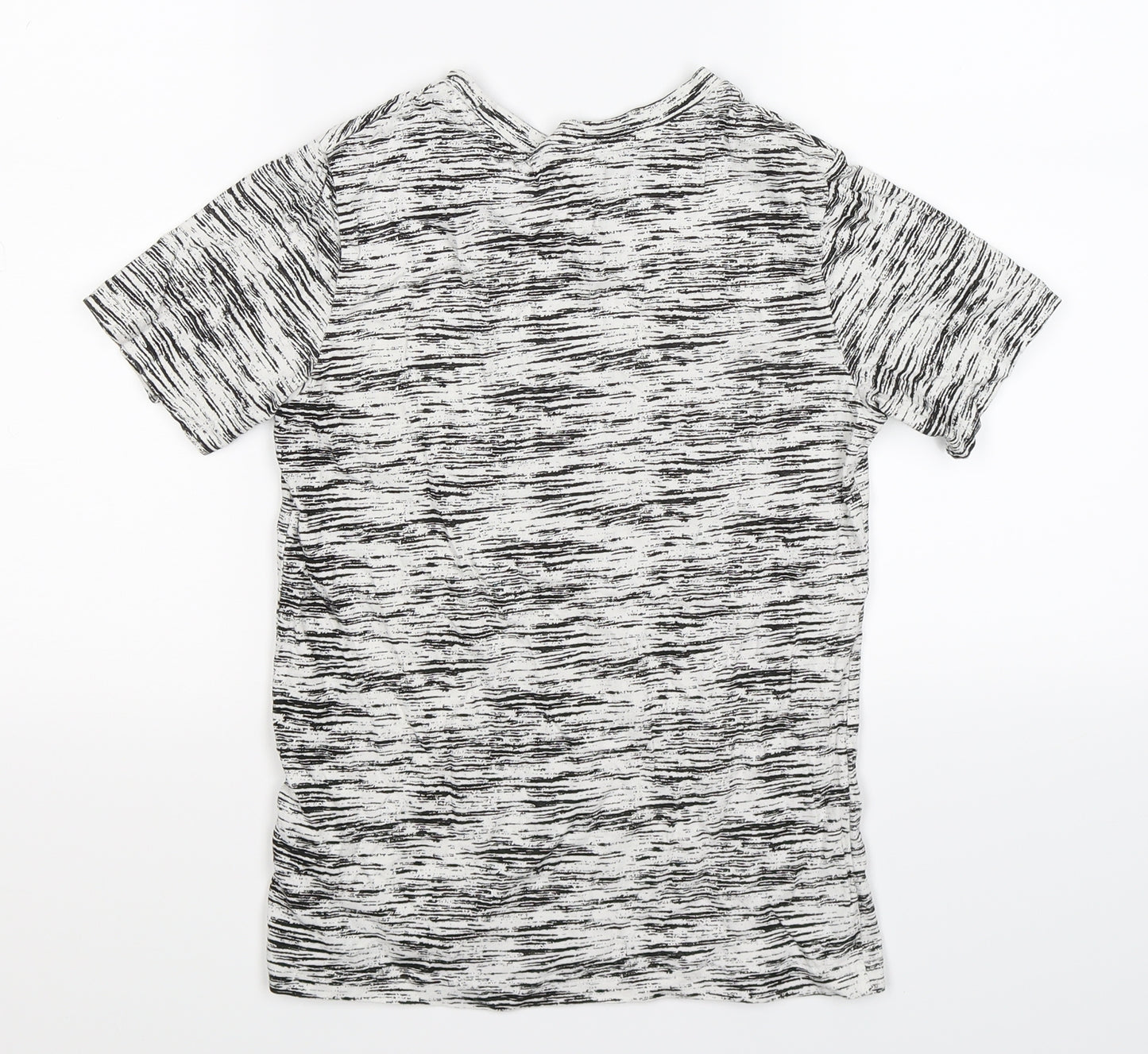 H&M Boys Grey Striped  Basic T-Shirt Size 8-9 Years  - organic